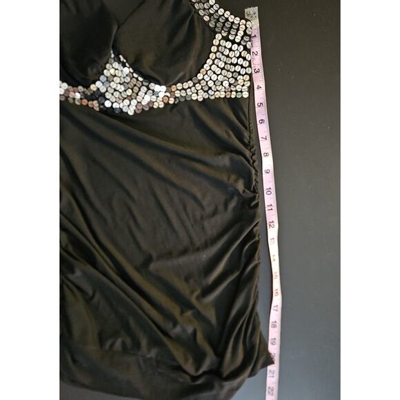 WILD CAT Sequin Club Dress Ruched Halter Sz LARGE NWT - Picture 4 of 6